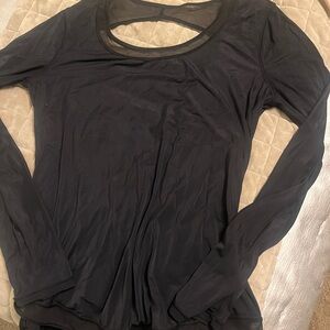 Rare Lucky in love Chic Black shirt with Sheer Detail size M